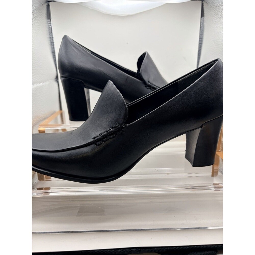 Franco Sarto Black Nolan Pump Heel Loafers Women's Size 7.5M See Description